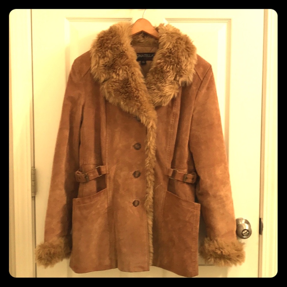 Genuine LEATHER 3 in 1 Coat, Tan Color